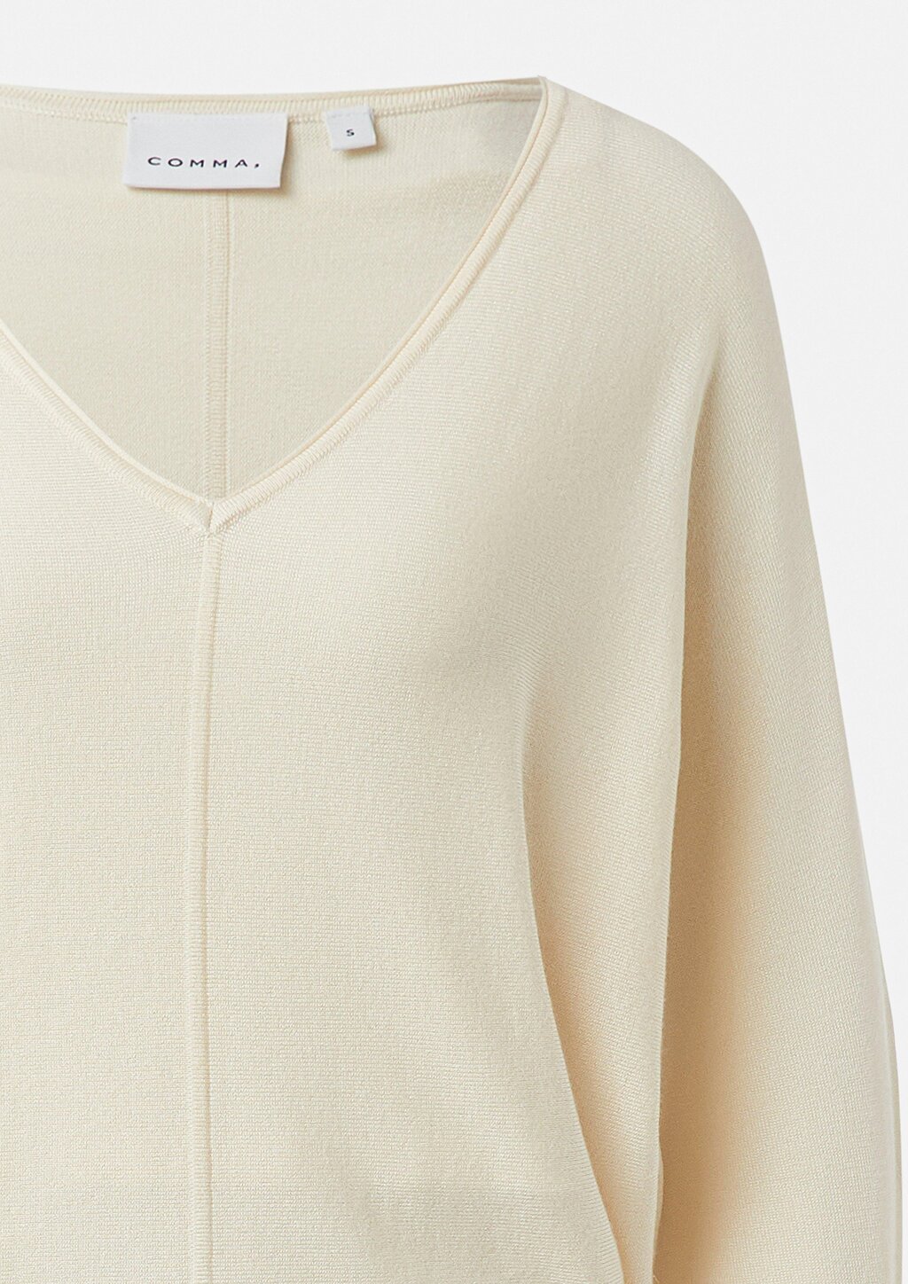 Feinstrickpullover mit Fledermausärmeln und Kontraststreifen