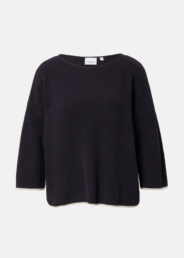 Pullover im Boxy Fit mit Kontrastdetails