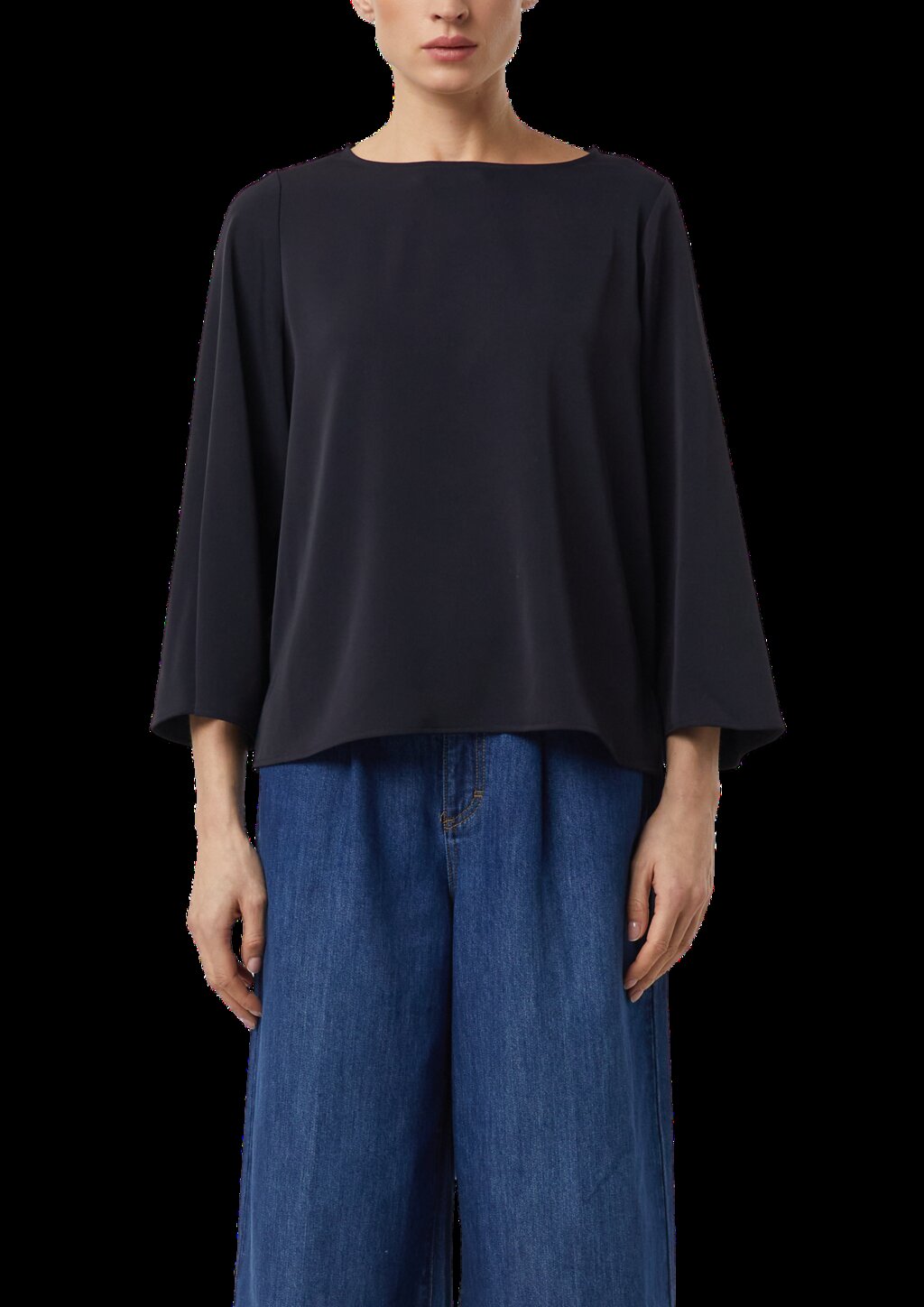 Fließende Bluse mit weitem Ärmel