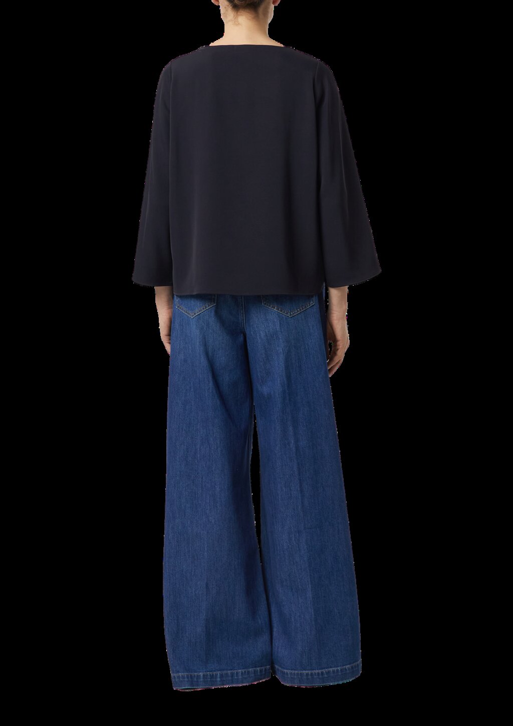 Fließende Bluse mit weitem Ärmel