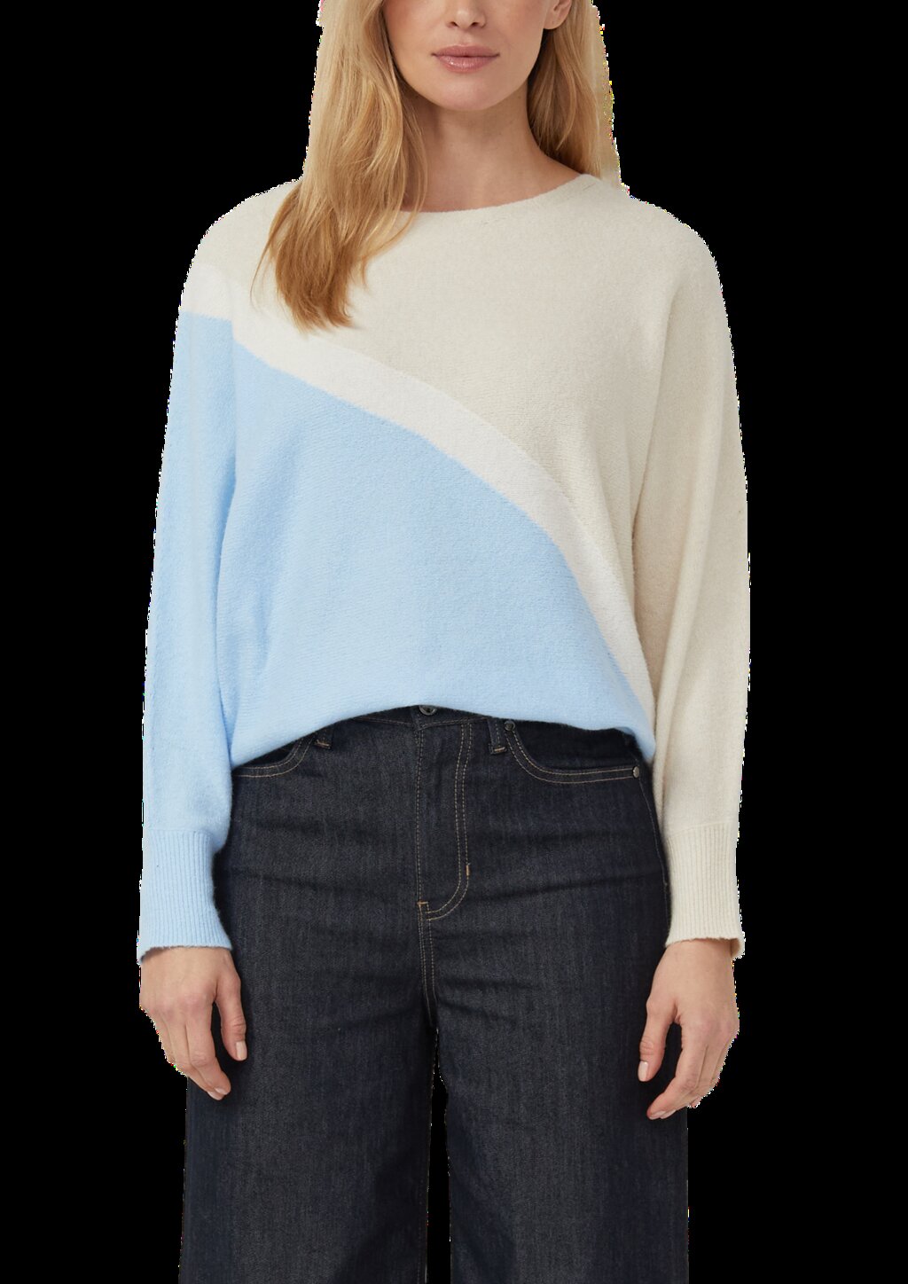 Feinstrickpullover mit Fledermausärmeln