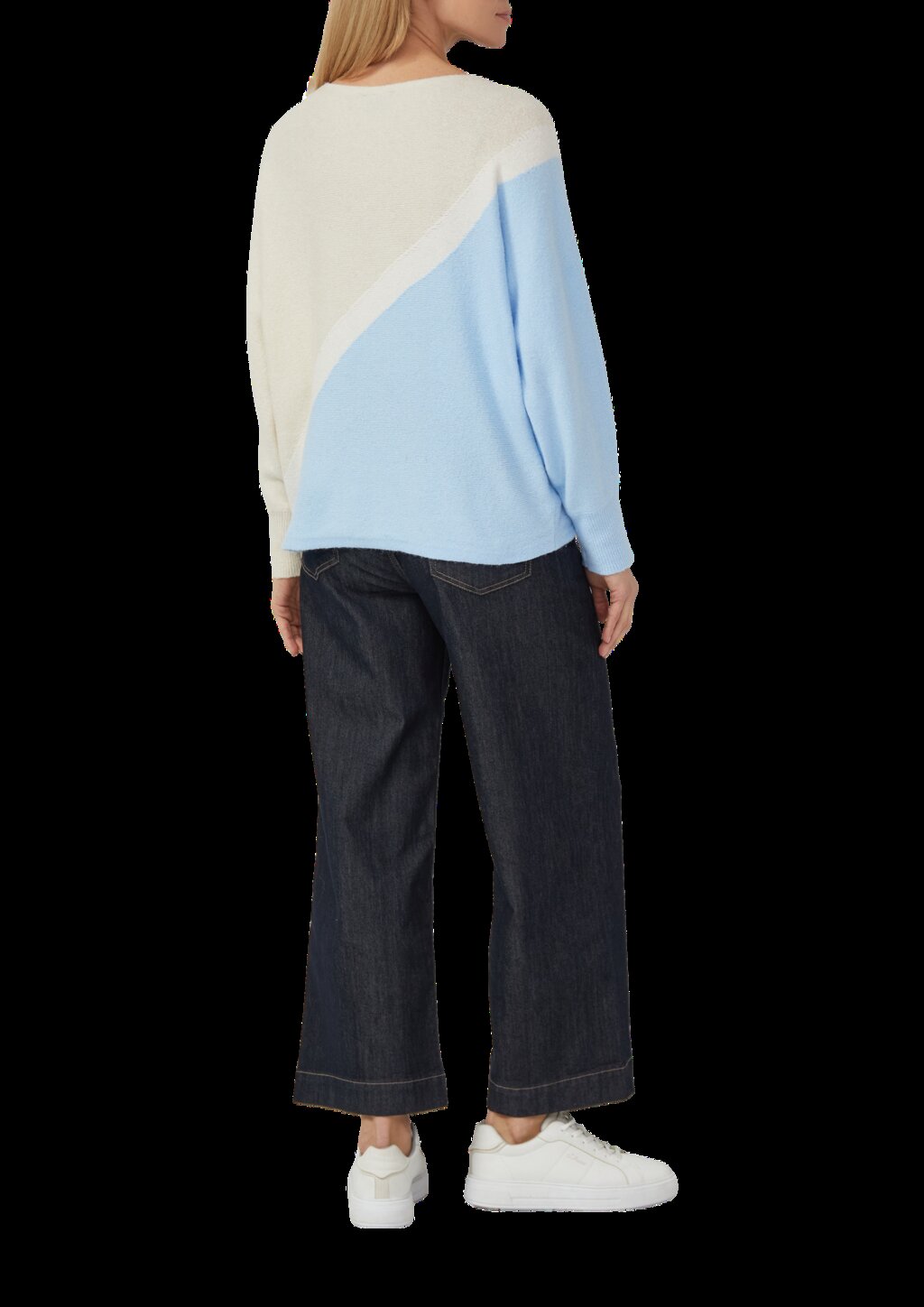 Feinstrickpullover mit Fledermausärmeln