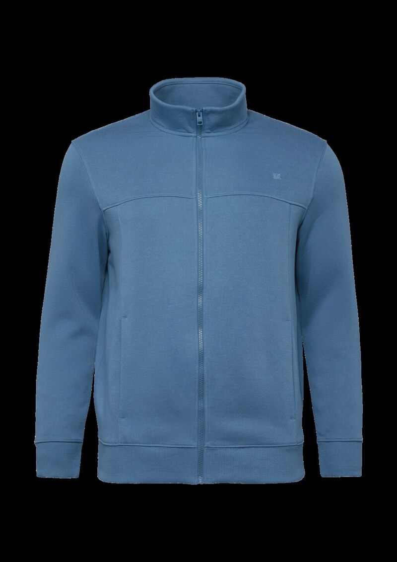 Sweatshirt-Jacke mit Stehkragen und Eingrifftaschen