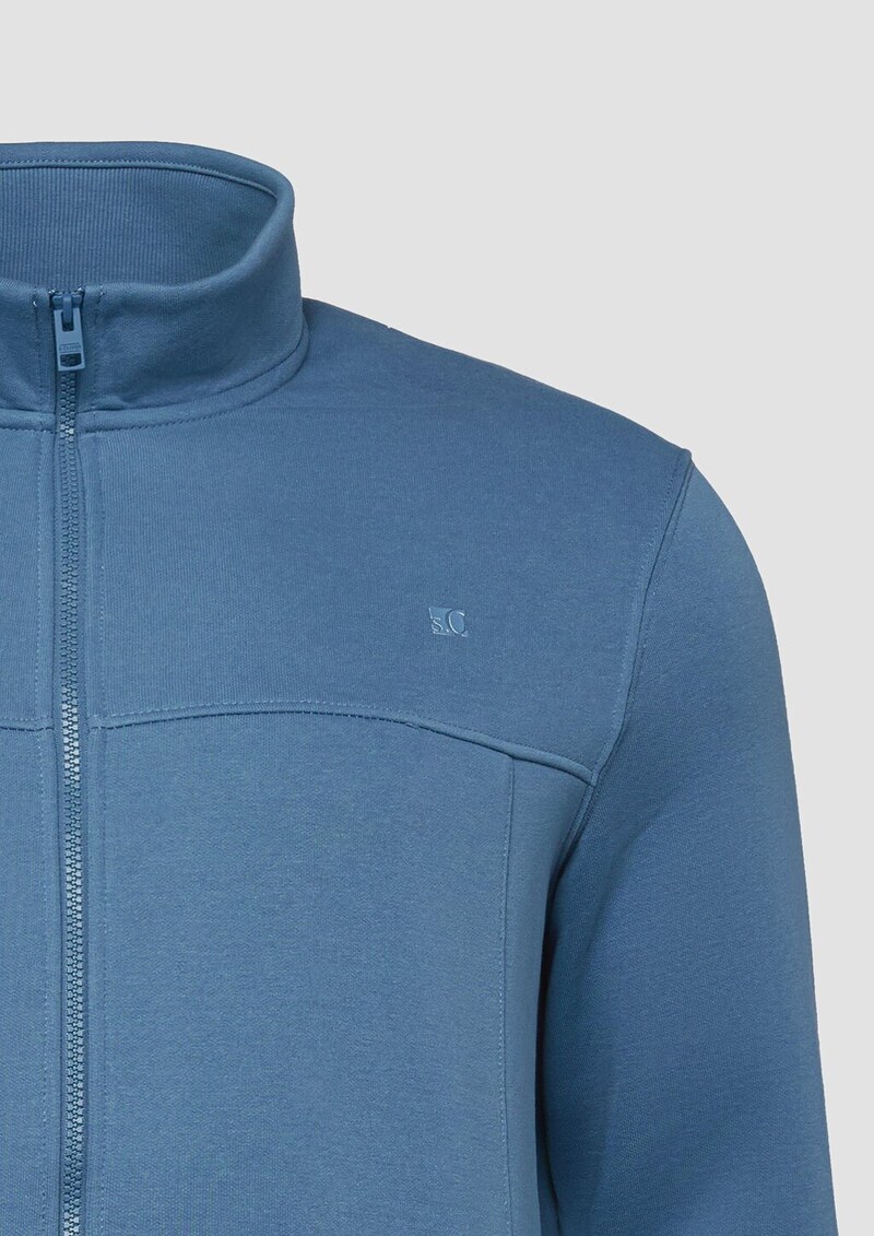 Sweatshirt-Jacke mit Stehkragen und Eingrifftaschen