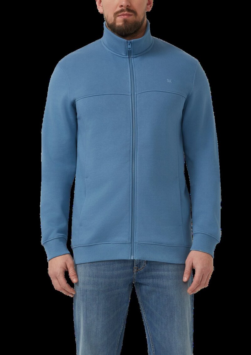 Sweatshirt-Jacke mit Stehkragen und Eingrifftaschen