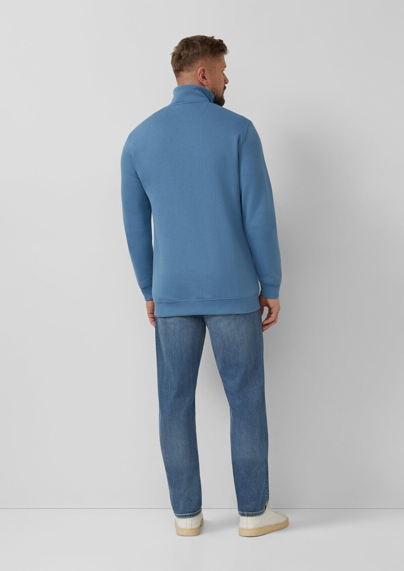 Sweatshirt-Jacke mit Stehkragen und Eingrifftaschen