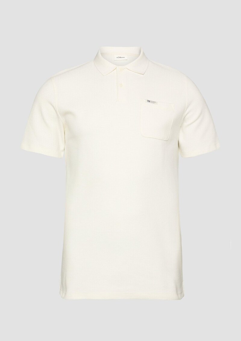 Strukturiertes Poloshirt mit Brusttasche