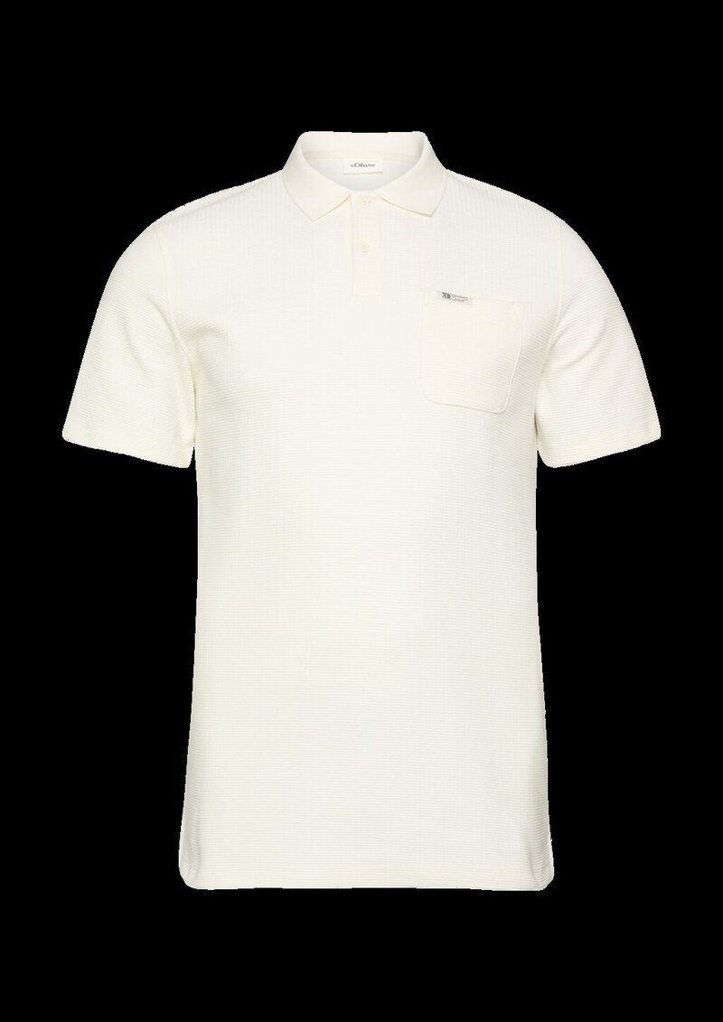 Strukturiertes Poloshirt mit Brusttasche