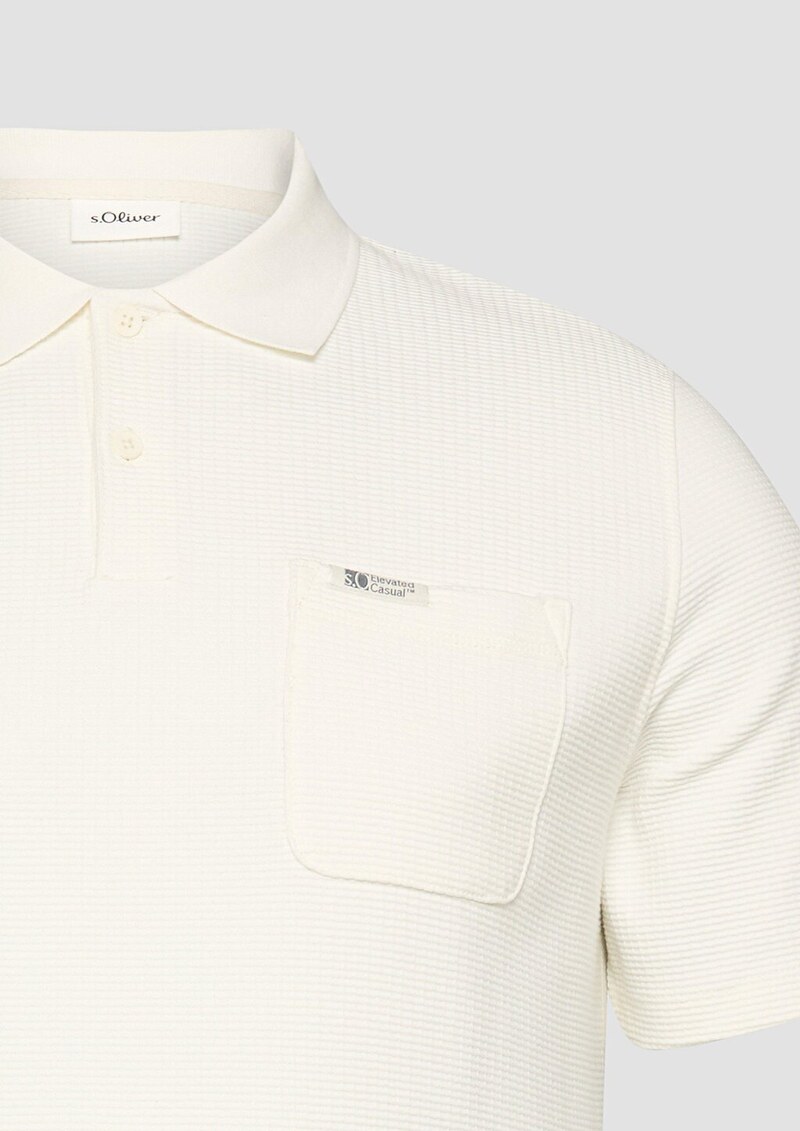 Strukturiertes Poloshirt mit Brusttasche