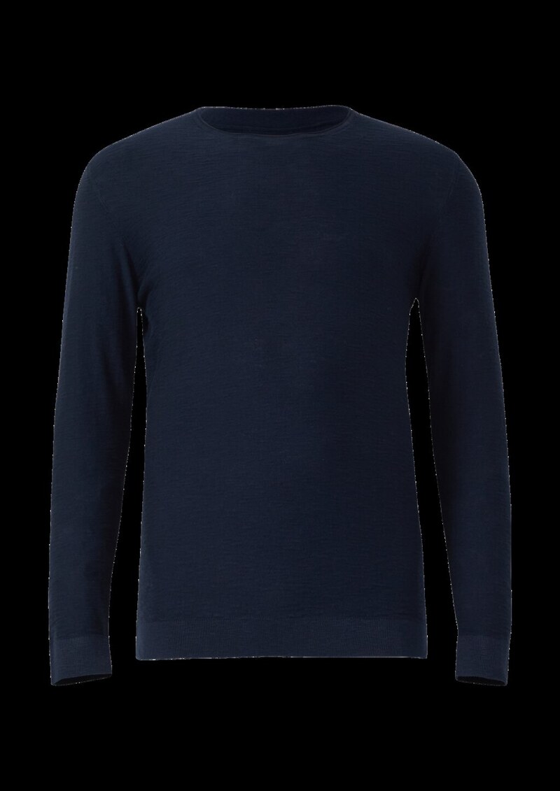 Strickpullover mit Flammgarnstruktur und Rollkante