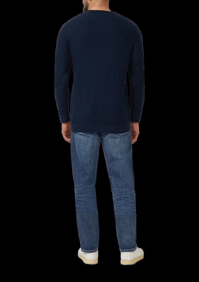 Strickpullover mit Flammgarnstruktur und Rollkante