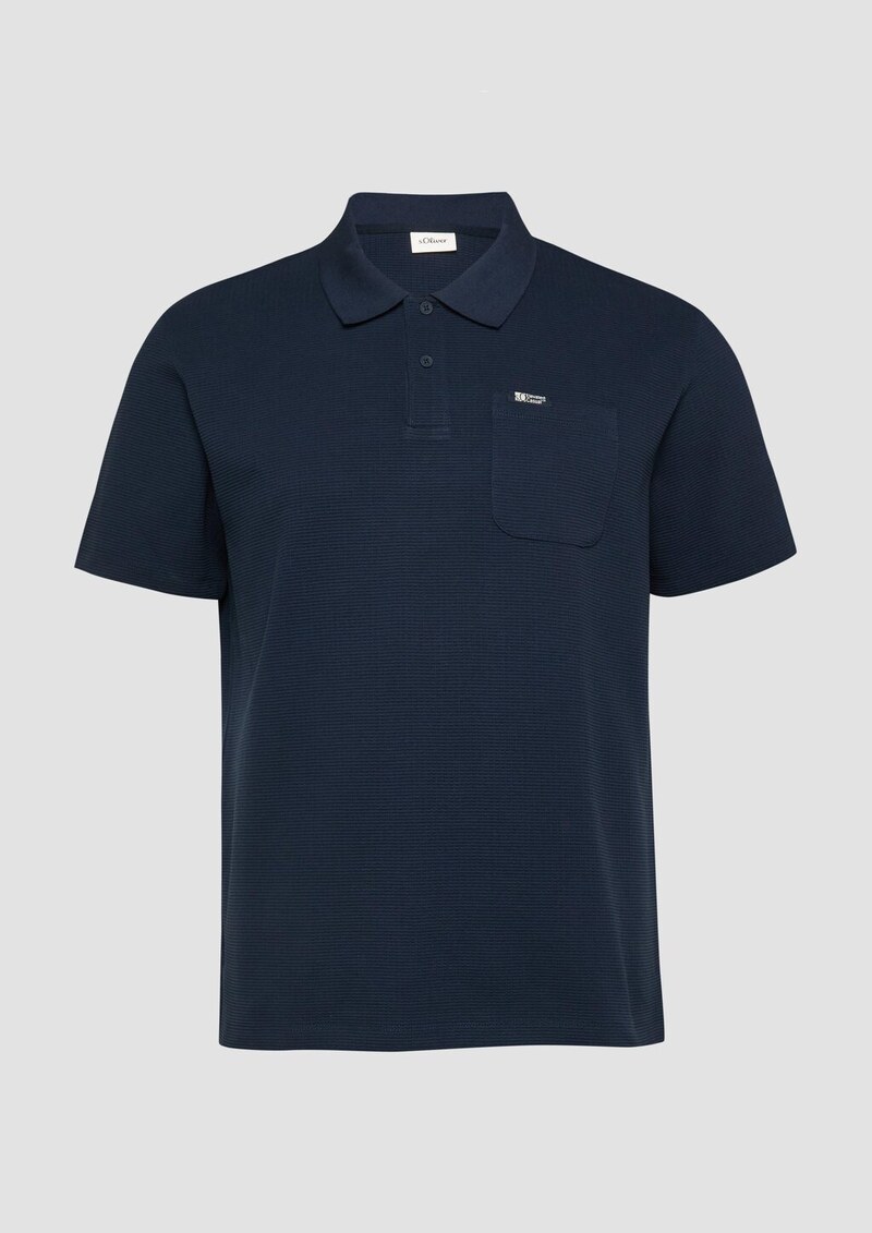 Strukturiertes Poloshirt mit Brusttasche
