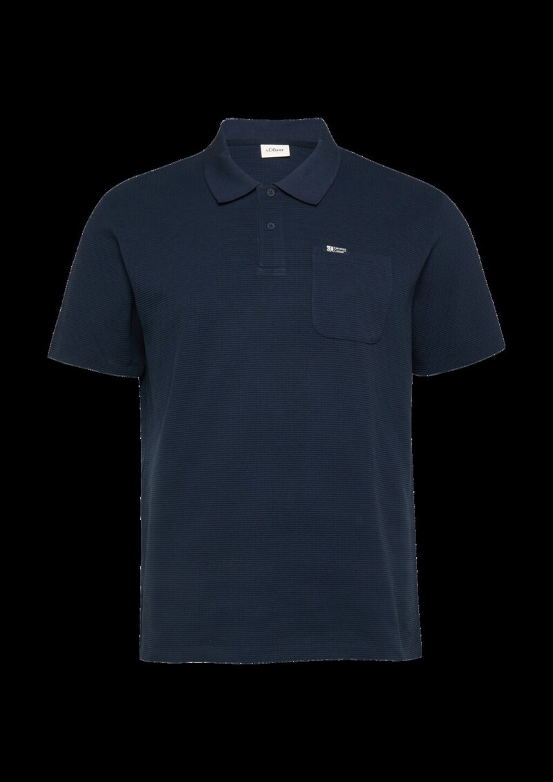 Strukturiertes Poloshirt mit Brusttasche