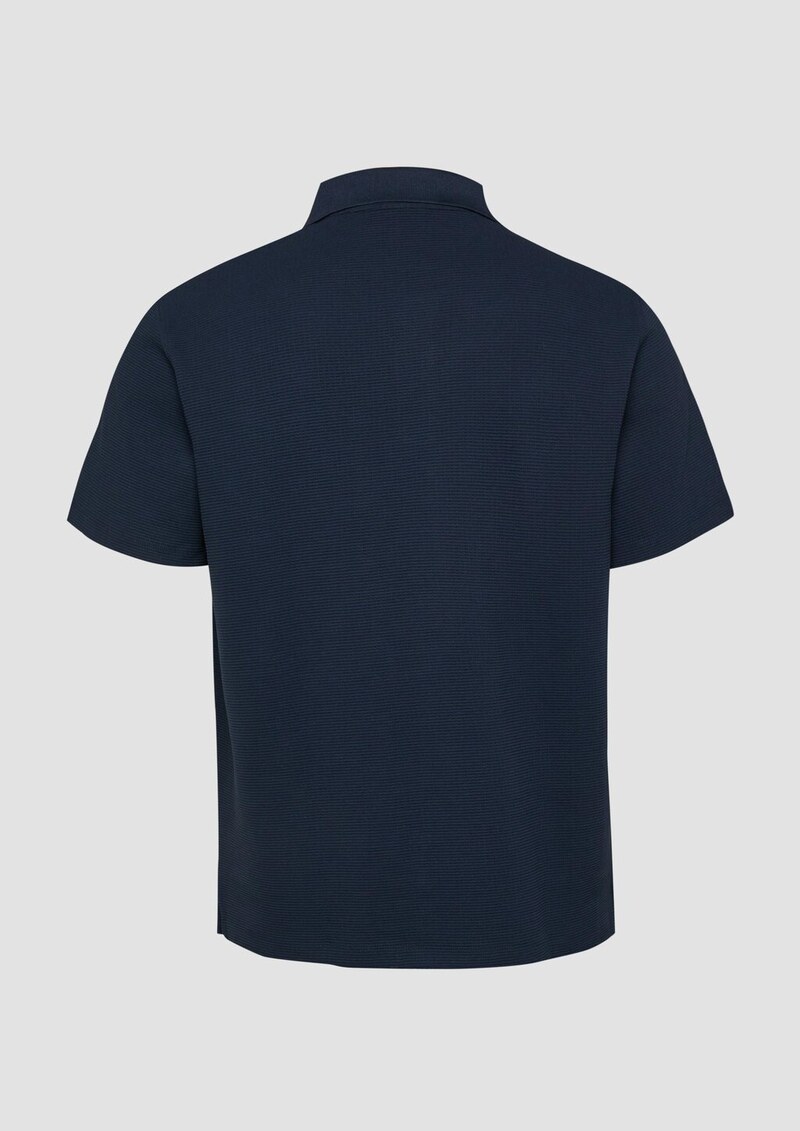 Strukturiertes Poloshirt mit Brusttasche