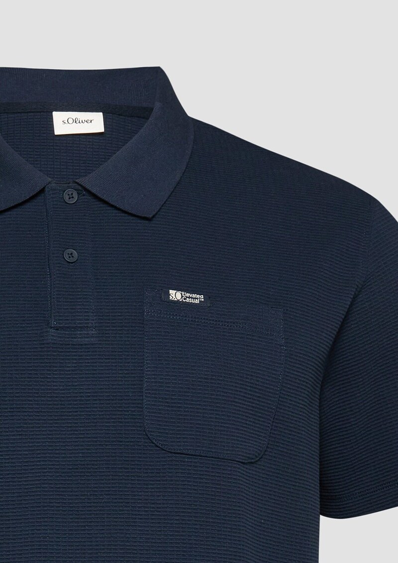 Strukturiertes Poloshirt mit Brusttasche