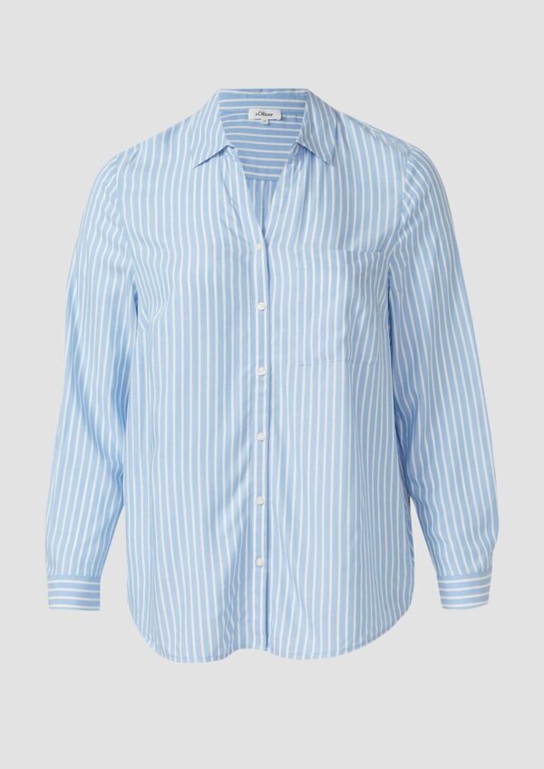 Fließende Viskose-Bluse mit Turn-up