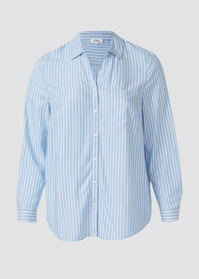 Fließende Viskose-Bluse mit Turn-up