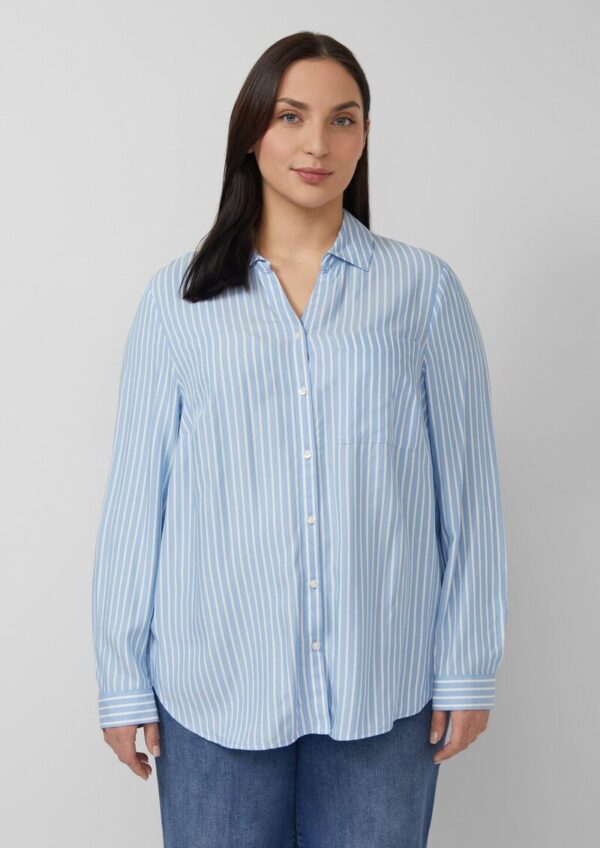 Fließende Viskose-Bluse mit Turn-up