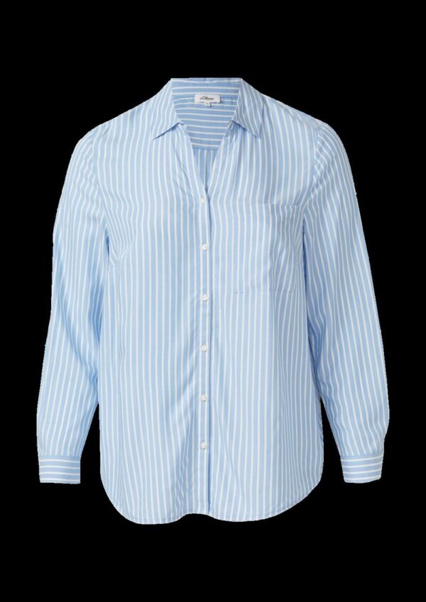 Fließende Viskose-Bluse mit Turn-up