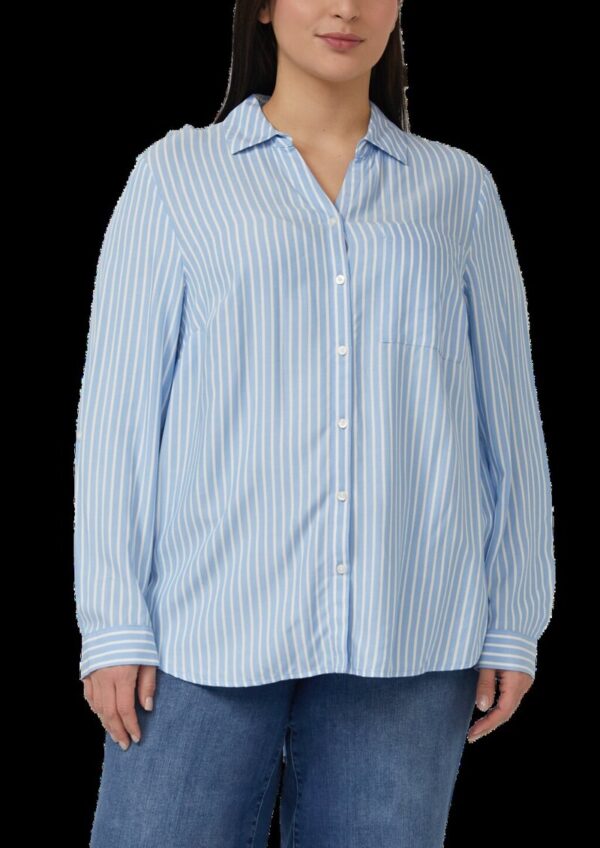 Fließende Viskose-Bluse mit Turn-up