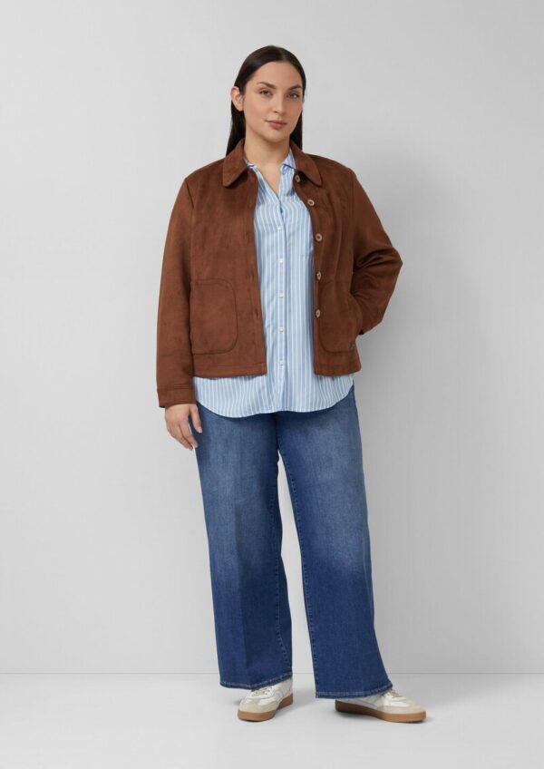 Fließende Viskose-Bluse mit Turn-up