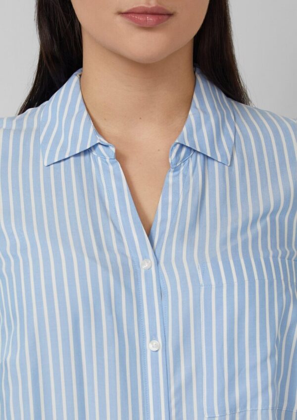 Fließende Viskose-Bluse mit Turn-up