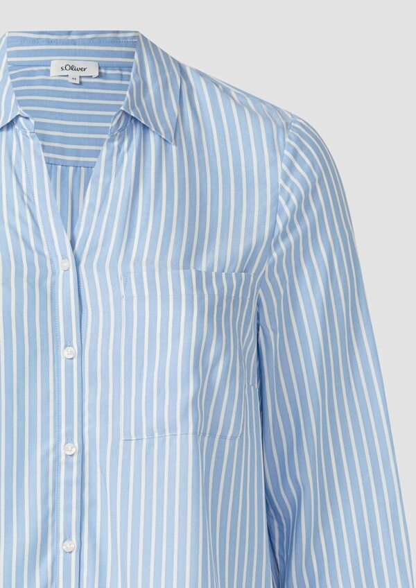 Fließende Viskose-Bluse mit Turn-up