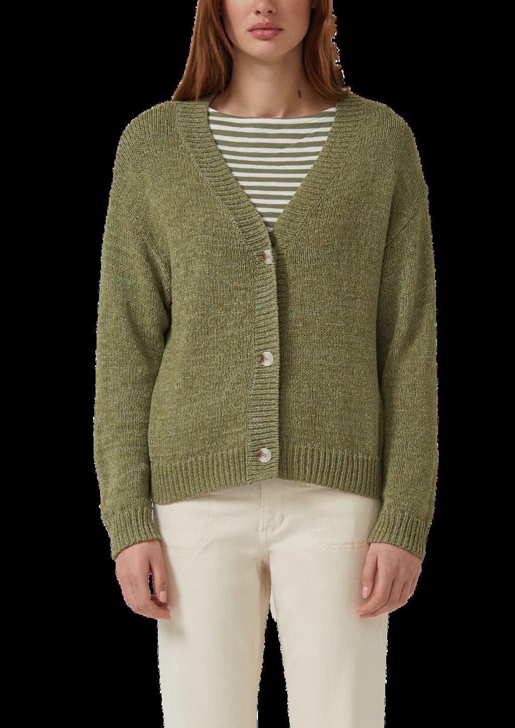 Strickjacke aus Bändchengarn im Relaxed Fit