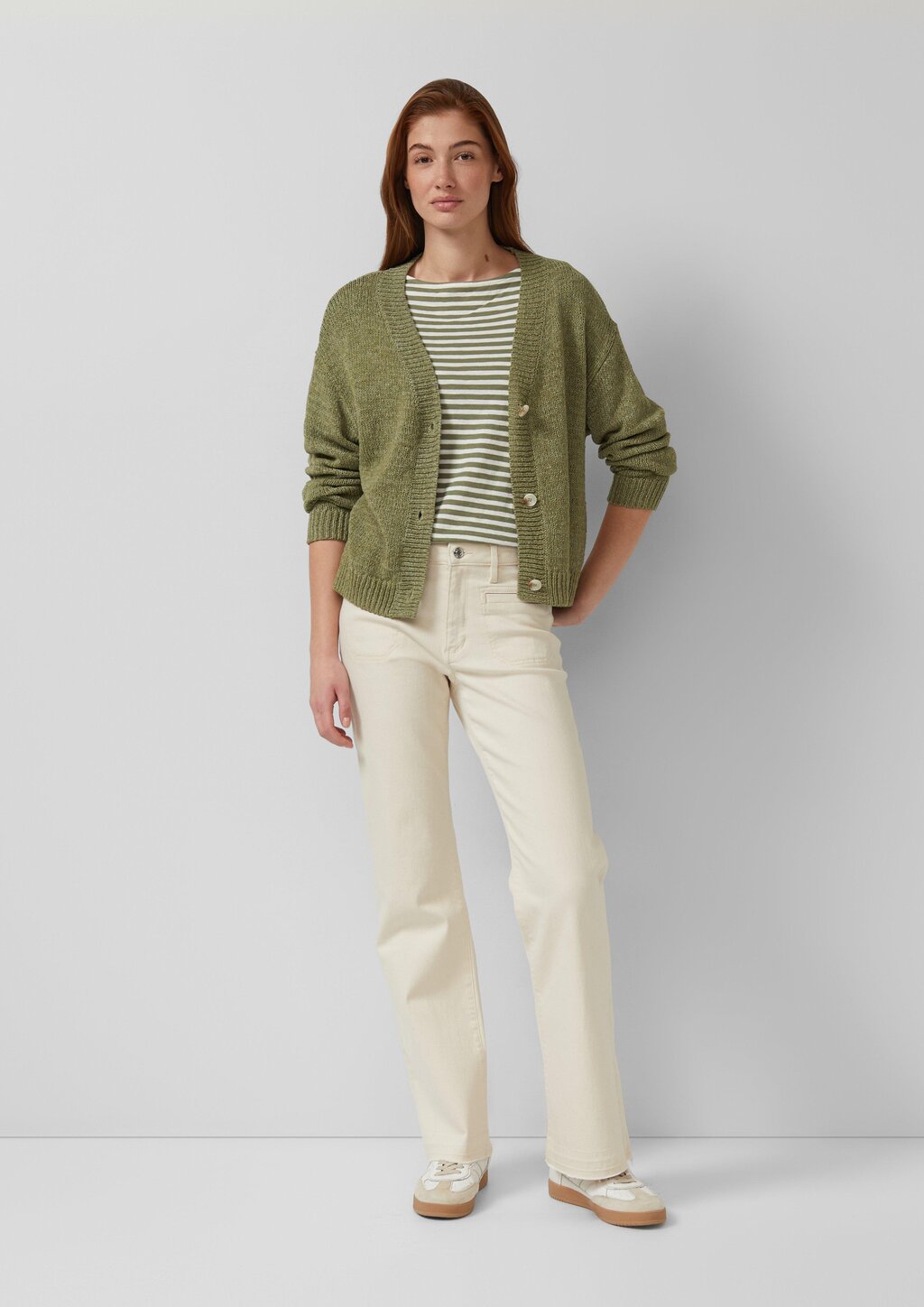 Strickjacke aus Bändchengarn im Relaxed Fit