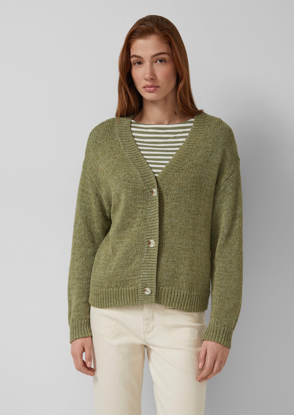 Strickjacke aus Bändchengarn im Relaxed Fit