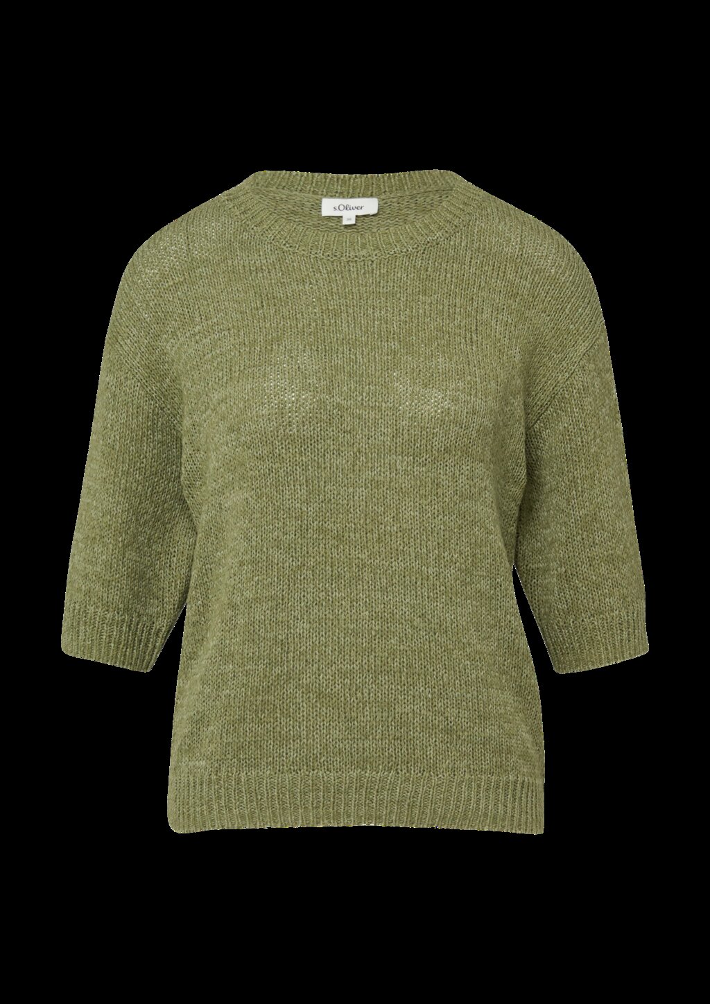 Strickpullover aus Bändchengarn mit Dreiviertelärmeln