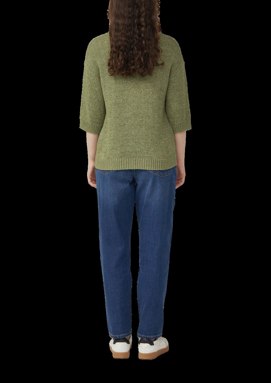 Strickpullover aus Bändchengarn mit Dreiviertelärmeln