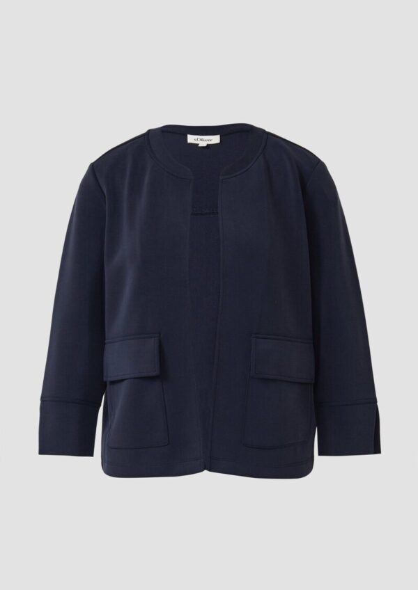 Verkürzte Sweatshirt-Jacke aus Scuba