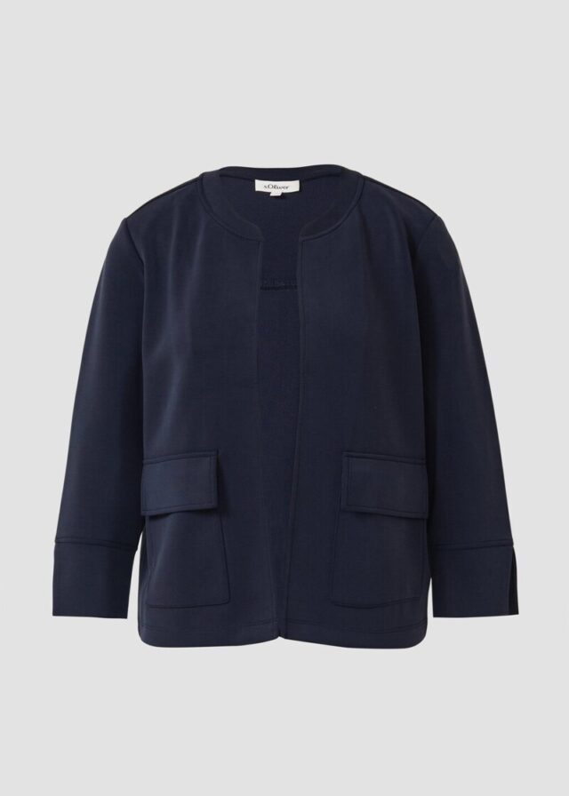 Verkürzte Sweatshirt-Jacke aus Scuba