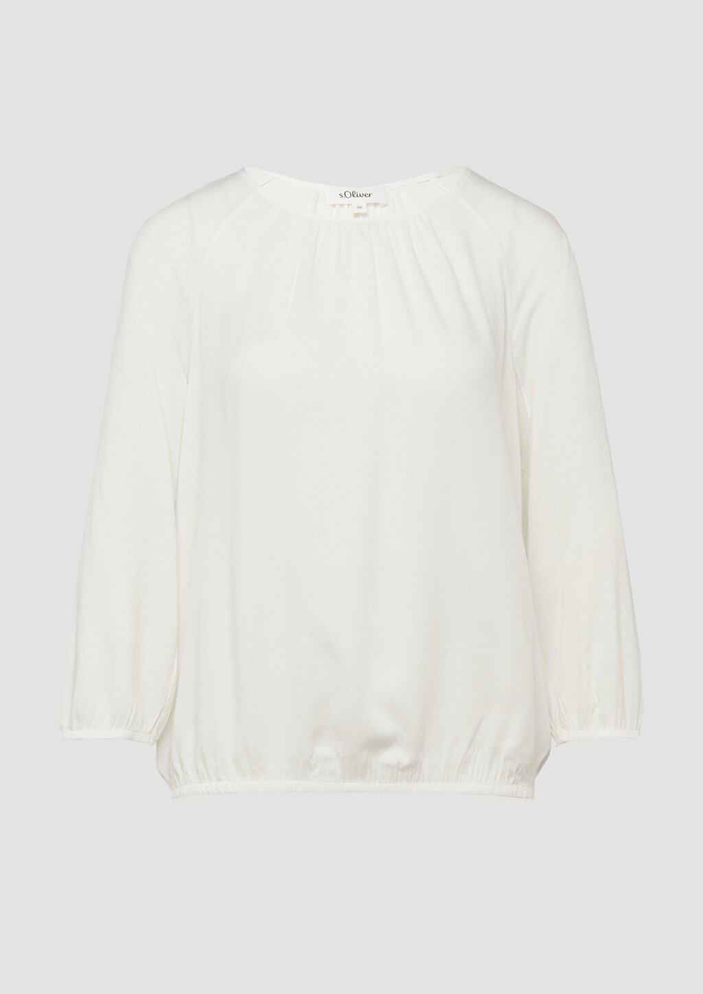 Strukturierte Viskose-Bluse mit Raff-Details