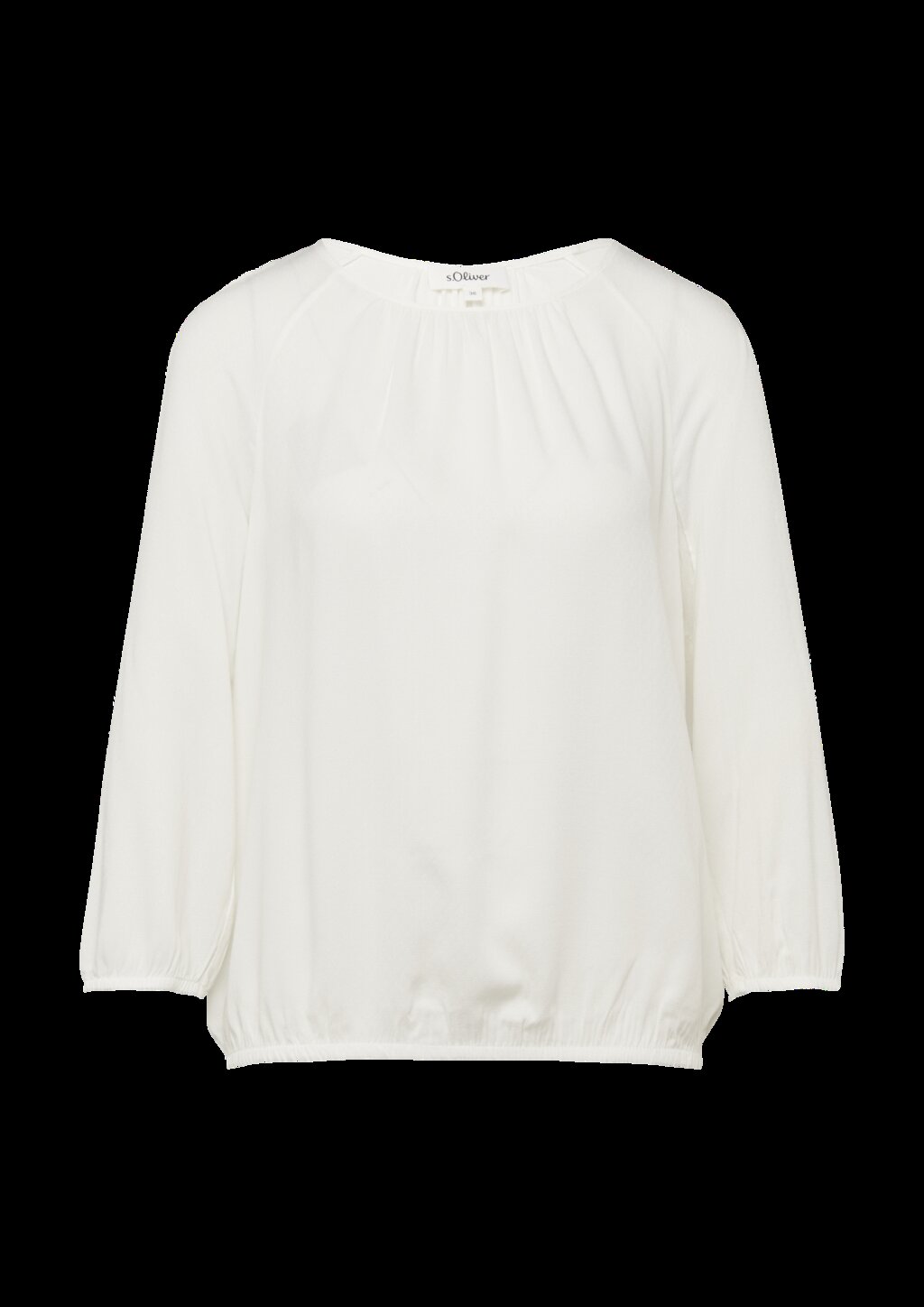 Strukturierte Viskose-Bluse mit Raff-Details
