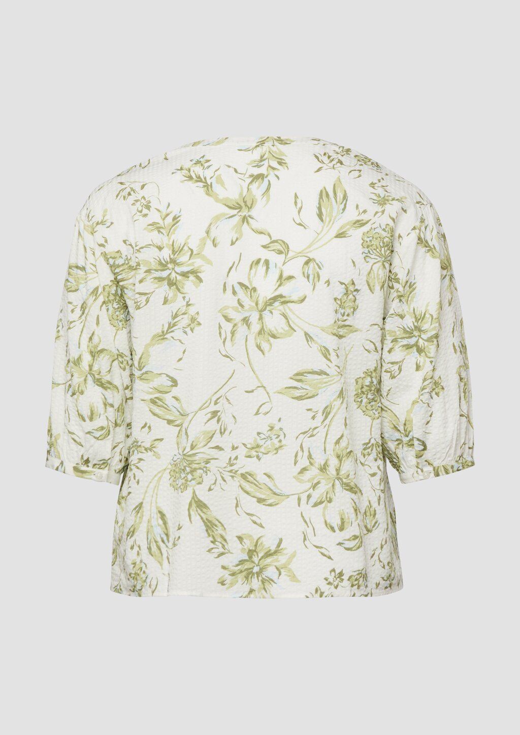 Bluse aus Seersucker mit Raffungen