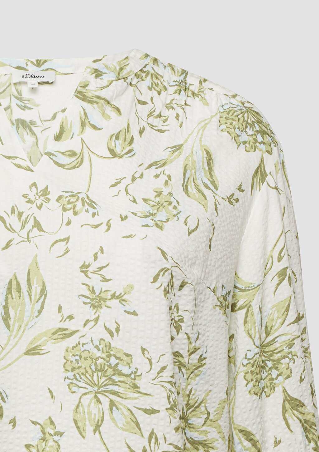 Bluse aus Seersucker mit Raffungen