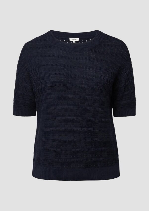 Ajour-Pullover mit Halbarm