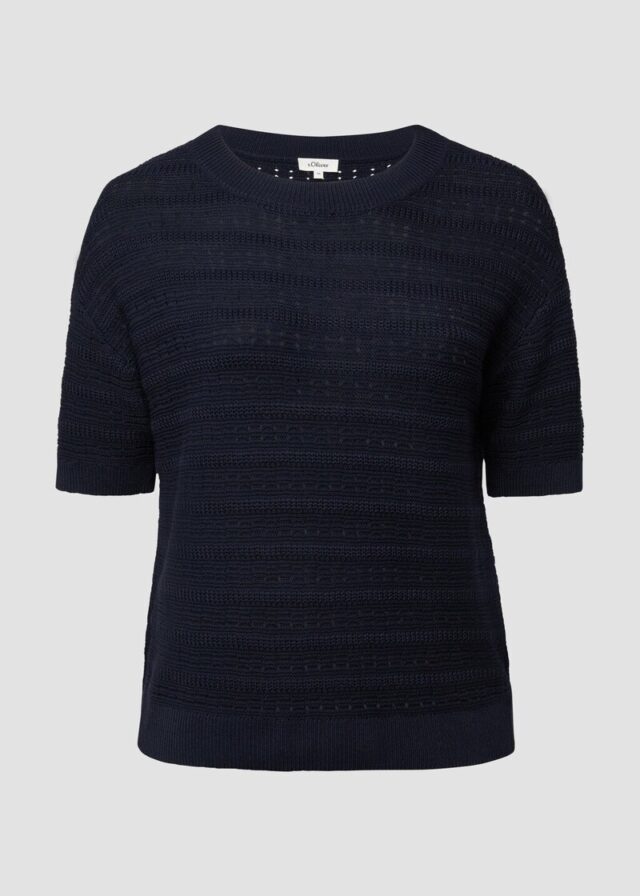 Ajour-Pullover mit Halbarm