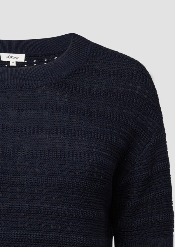 Ajour-Pullover mit Halbarm