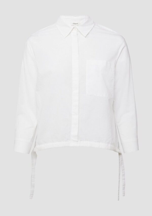 Leichte Hemdbluse aus Baumwollvoile mit Schleifendetail