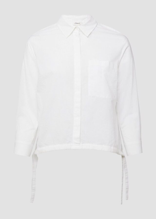 Leichte Hemdbluse aus Baumwollvoile mit Schleifendetail