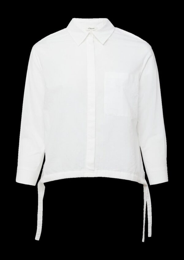 Leichte Hemdbluse aus Baumwollvoile mit Schleifendetail