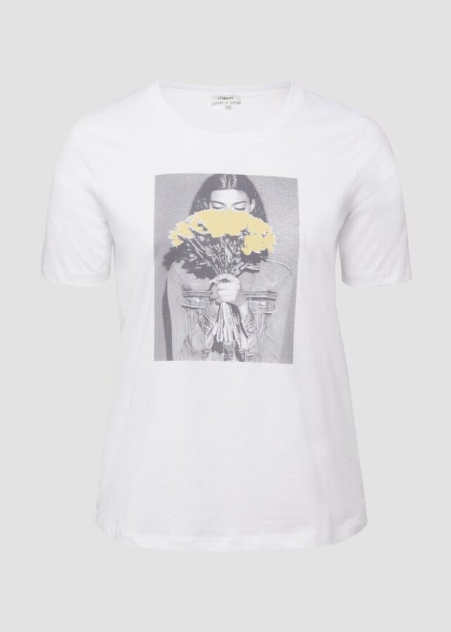 Baumwoll-T-Shirt mit Frontprint