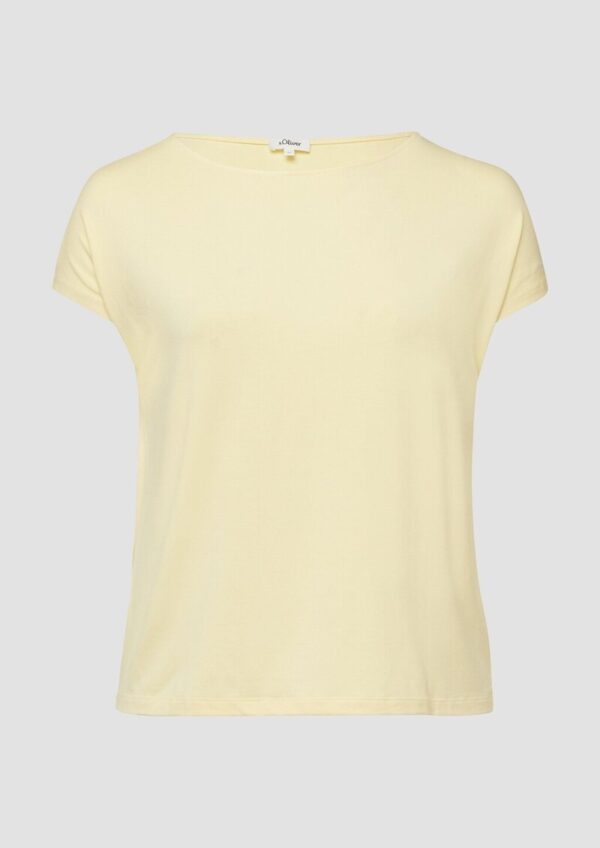 Fließendes Jersey-Shirt mit überschnittenen Schultern