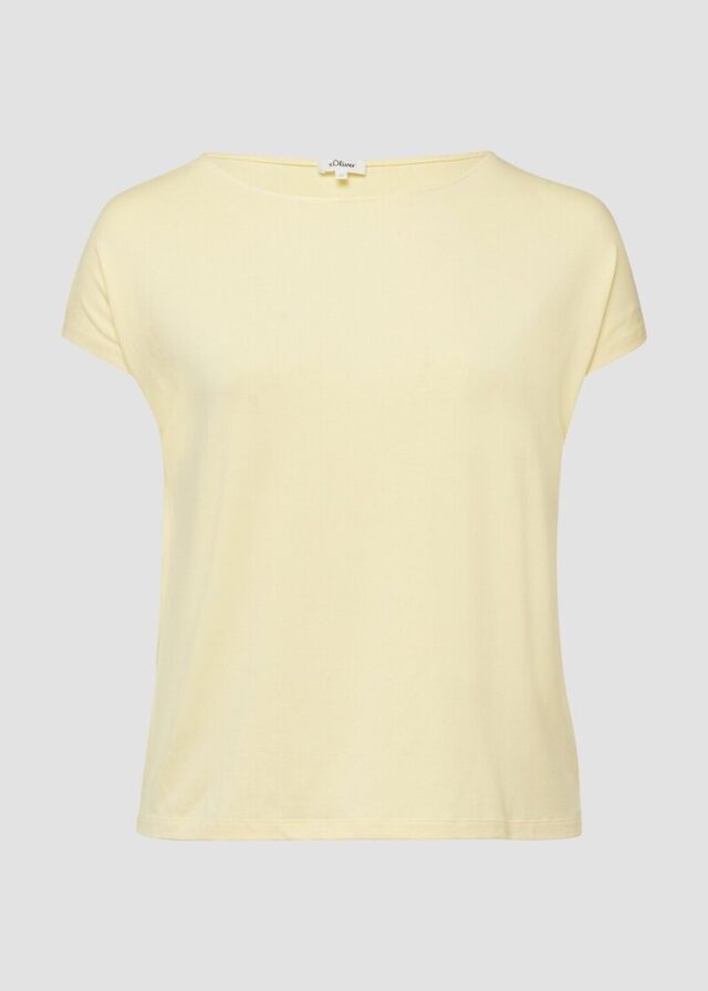 Fließendes Jersey-Shirt mit überschnittenen Schultern