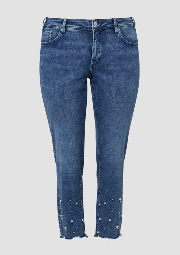 Jeans / Curvy Fit / Mid Rise / Slim Tapered Leg / mit Perlendetails