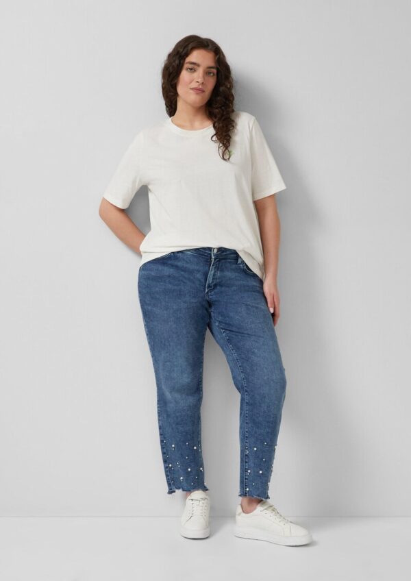 Jeans / Curvy Fit / Mid Rise / Slim Tapered Leg / mit Perlendetails