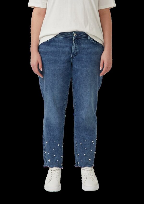 Jeans / Curvy Fit / Mid Rise / Slim Tapered Leg / mit Perlendetails